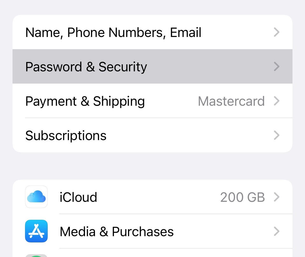 iOS change password security