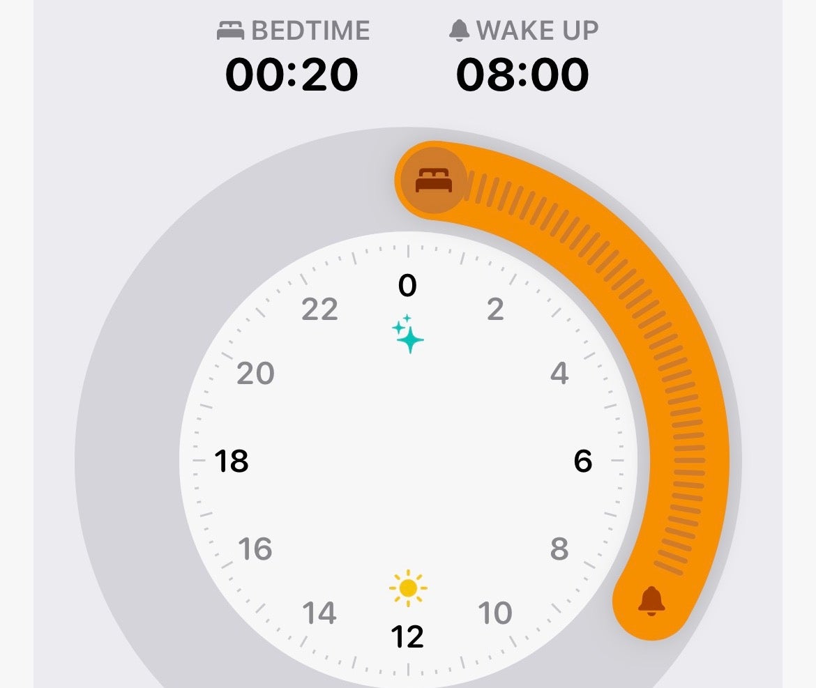 iOS Health bedtime