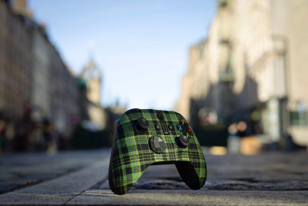 Xbox controller in Scottish Tartan for teh 20th anniversary