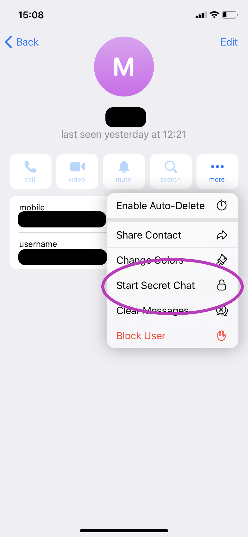 how to turn on secret chat in telegram